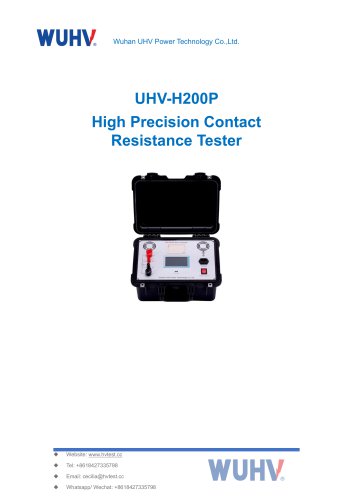 UHV-H200P High Precision Loop Resistance Tester -Catalog