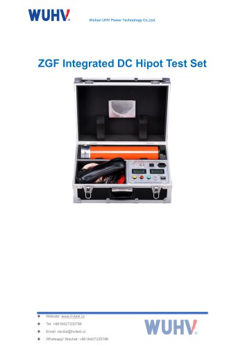 ZGF Integrated DC High Voltage Generator -Catalog