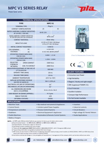 MPC V1 SERIES RELAY Power Saver series