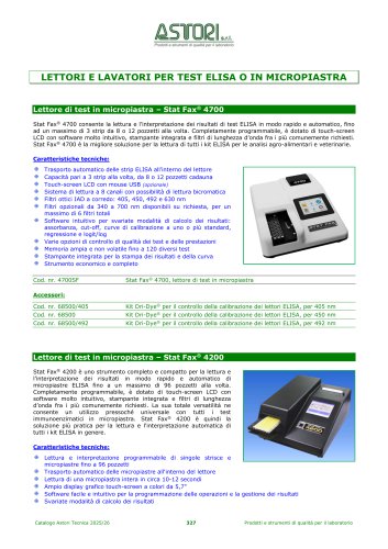 LETTORI E LAVATORI PER TEST ELISA O IN MICROPIASTRA
