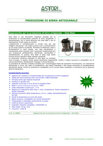 PRODUZIONE DI BIRRA ARTIGIANALE