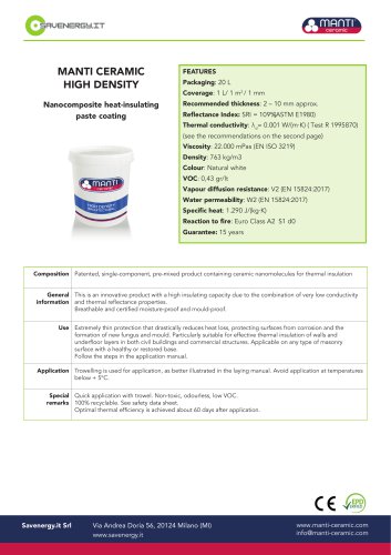 MANTI CERAMIC HIGH DENSITY
