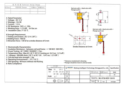 WL0726 Energy saving latching solenoid lock guide
