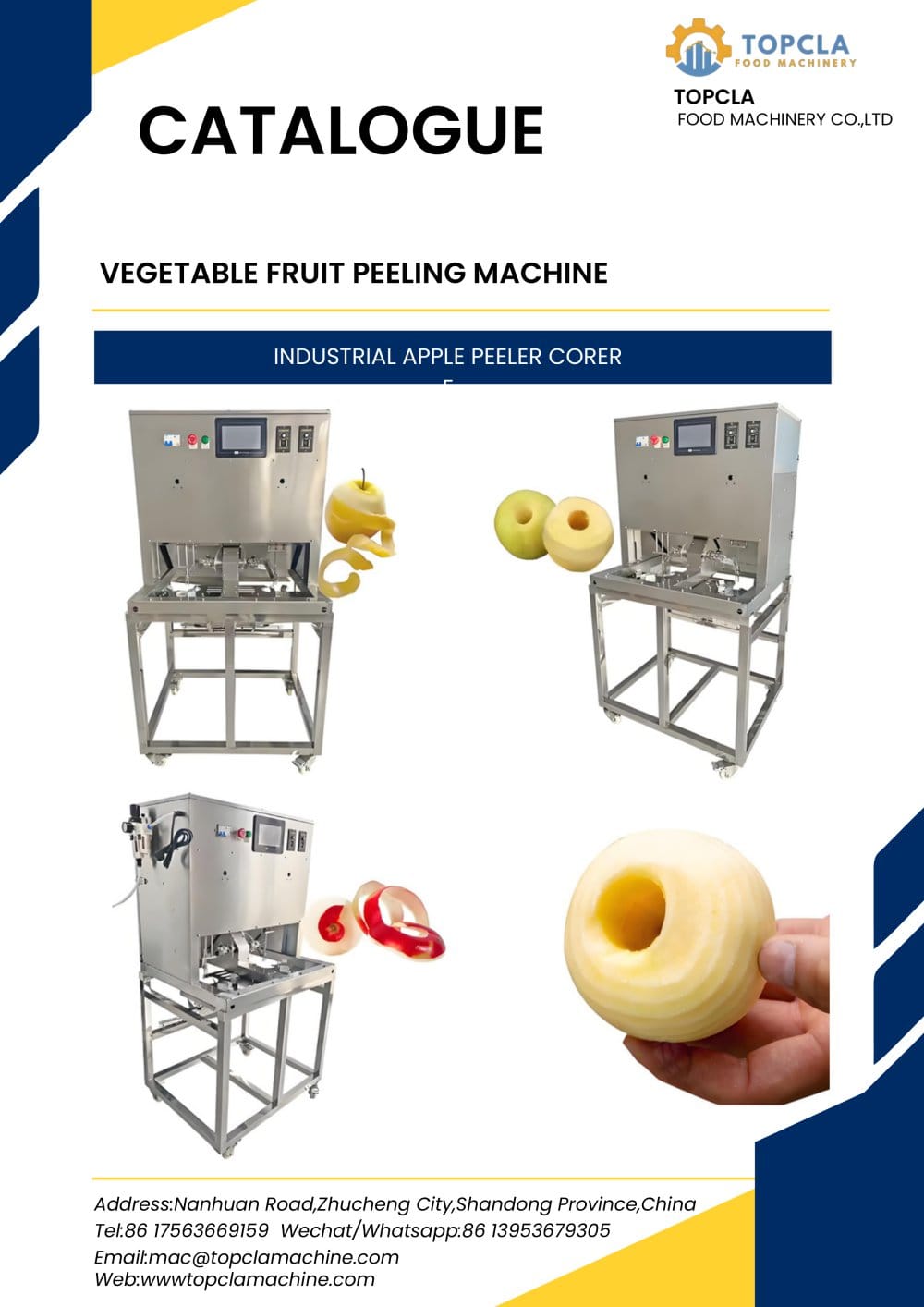 INDUSTRIAL APPLE PEELER CORER - TOPCLA FOOD MACHINERY CO., LTD