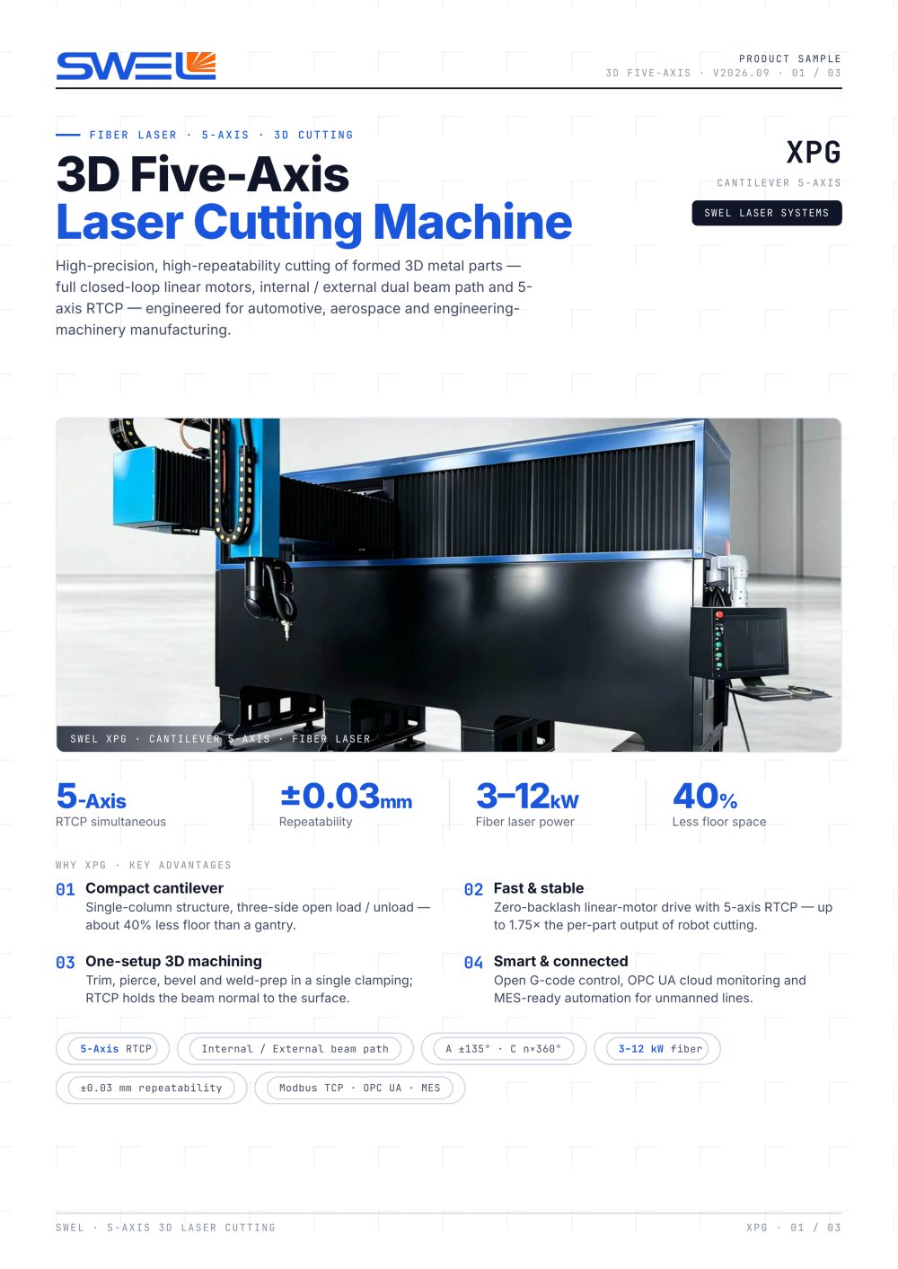 3D Five-AxisLaser Cutting Machine  XPG - Changzhou SWEL Laser Technology Co., Ltd.