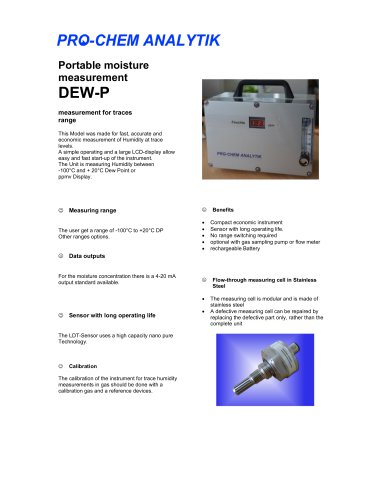 Product data sheet DewP