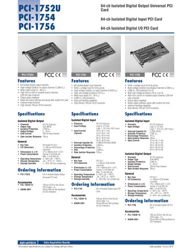 PCI-1752U PCI-1754 PCI-1756