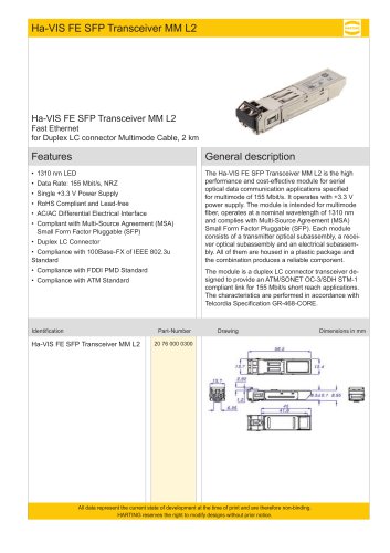 Ha-VIS FE SFP Transceiver MM L2