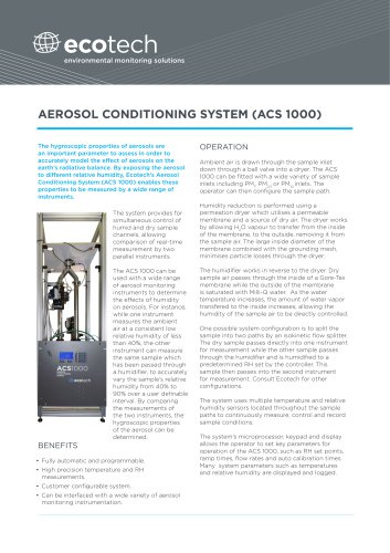 AEROSOL CONDITIONING SYSTEM (ACS 1000)