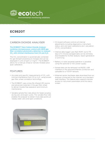 EC9820T CO2 trace analyzer