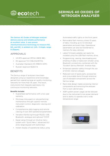 Serinus 40 Oxides of Nitrogen Analyzer