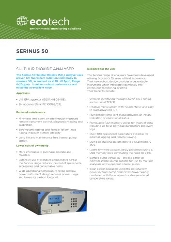 Serinus 50 Sulfur Dioxide Analyzer