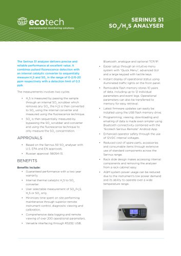 Serinus 51 SO2/H2S Analyser