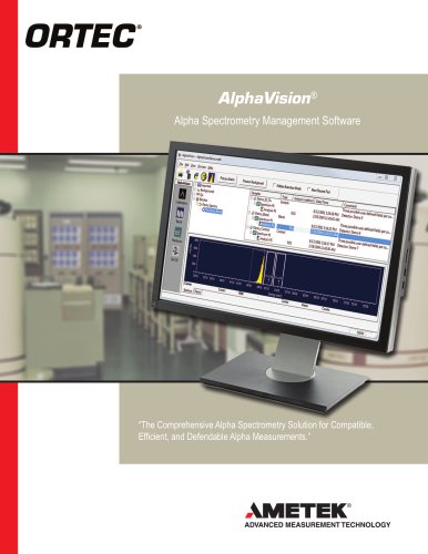 AlphaVision Alpha Spectroscopy Data Management and Analysis