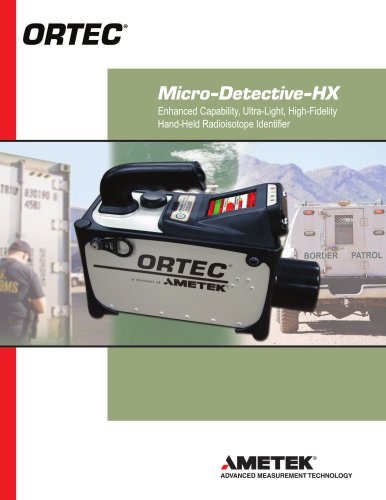 Micro-Detective-HX Enhanced Capability, Portable Hand-Held Radioisotope Identifier