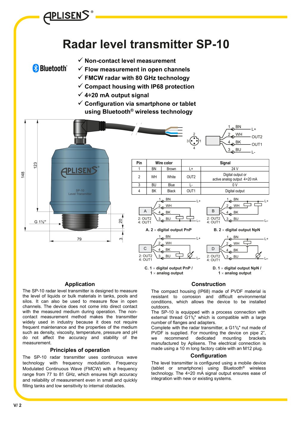 Radar level transmitter SP-10 - APLISENS S.A.