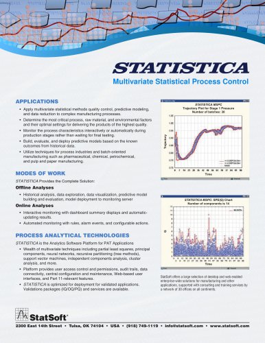 STATISTICA Multivariate Statistical Process Control