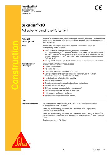 Sikadur®-30 Adhesive for bonding reinforcement