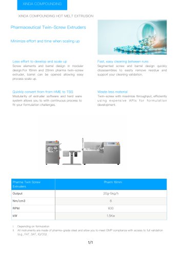 XINDA Twin screw extruder PSHJ-16 Neo