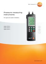 Pressure measuring instruments - For gas and water installers