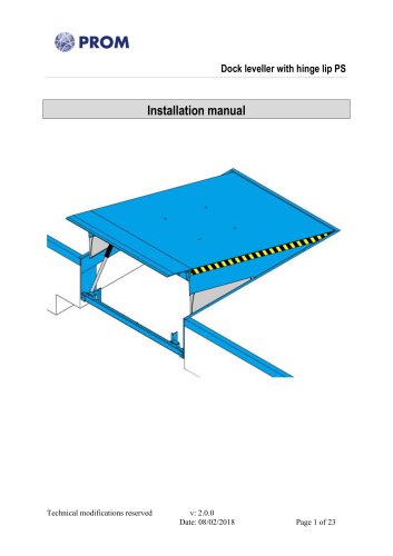 Hydraulic Swing Lip Leveler PS - Installation manual