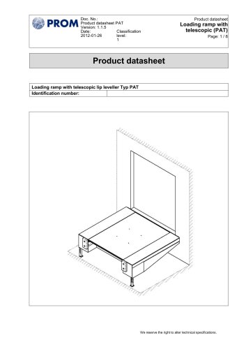 Loading Ramp With Telescopic Lip Leveler PAT - Technical card