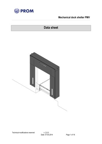 Mechanical Dock Shelter PMV - Data sheet