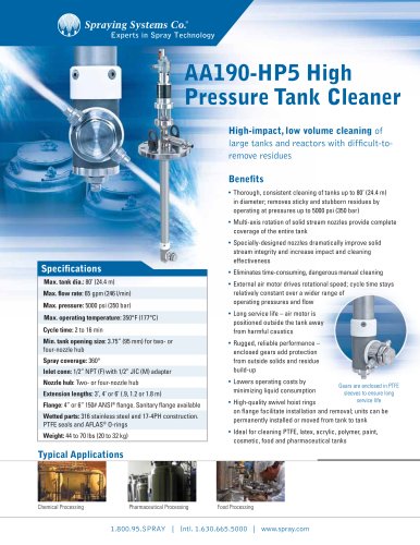 AA190-HP5 High Pressure Tank Cleaner