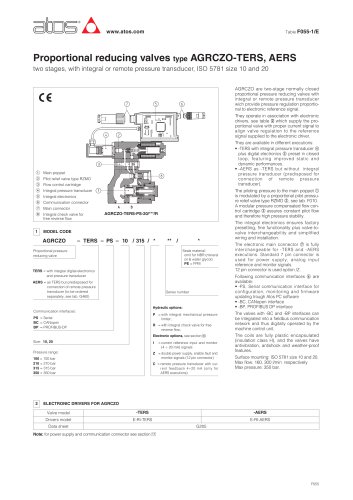 Proportional pressure valves type AGRCZO-TERS, AERS