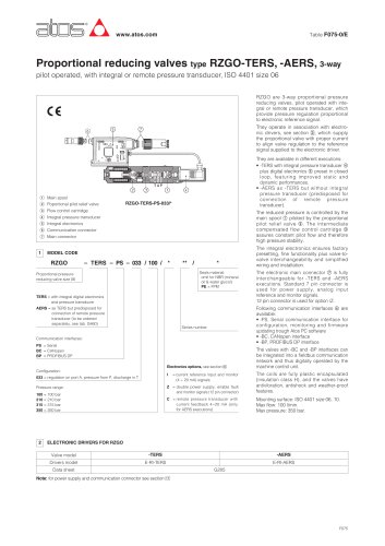 Proportional pressure valves type RZGO-TERS