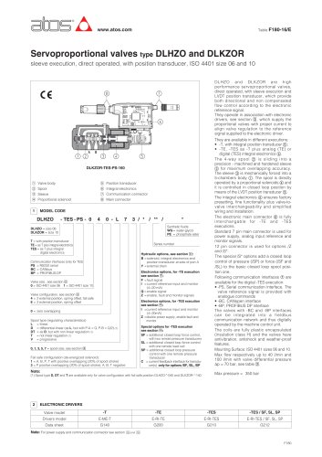 Servo proportional valves