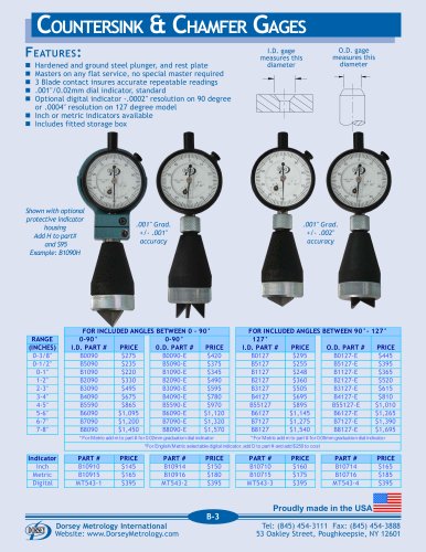  Countersink & Chamfer Gages