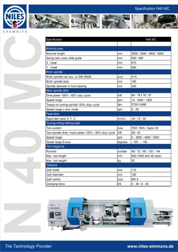 CNC-Turning and Milling Centres C-Series N 40 MC