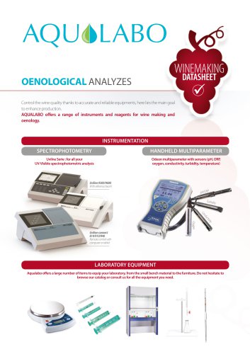 Datasheet - Winemaking oenological analyzes