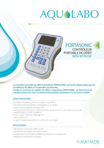 PORTASONIC CONTRÔLEUR PORTABLE DE DÉBIT NON INTRUSIF