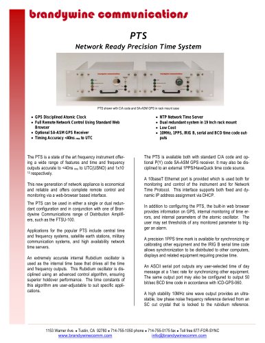 PTS - Time and Frequency Standard