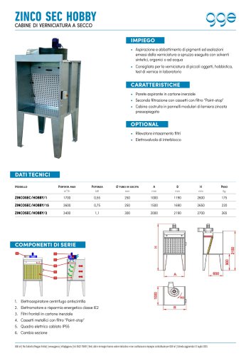 ZINCO SEC HOBBY - scheda tecnica GGE