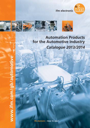 ifm automation products for the automotive industry - catalogue 2013 - 2014