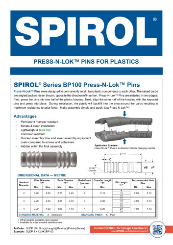 SPIROL Press-N-Lok™ Pins for Plastics