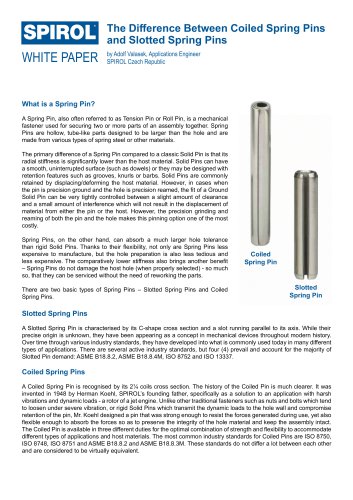 The Difference Between Coiled Spring Pins and Slotted Spring Pins