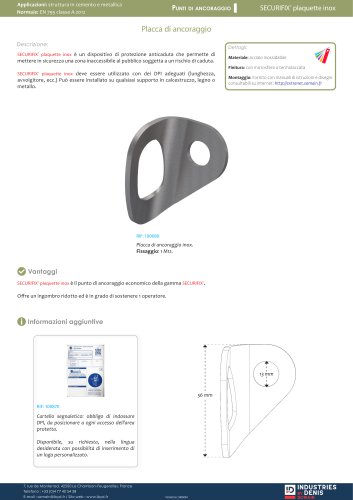 SECURIFIX® plaquette inox
