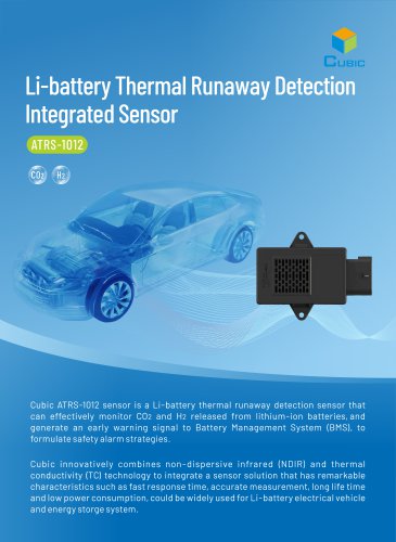 Cubic Li-battery Thermal Runaway Detection Integrated Sensor