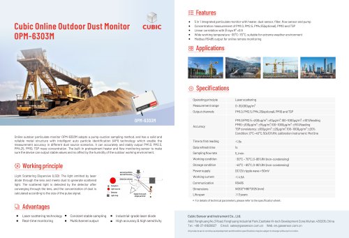 Cubic Online Outdoor Dust Monitor OPM-6303M Brochure