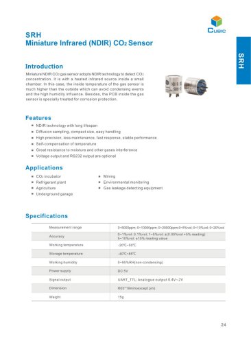 Industrial NIDR CO2 Sensor SRH