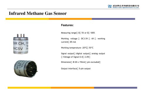 Infrared Methane gas sensor