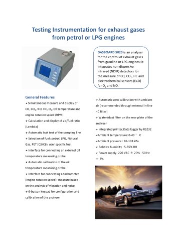 Portable Infrared Biogas Analyzer Gasboard 3200L