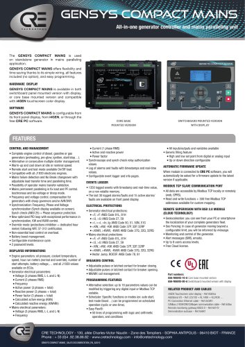 GENSYS COMPACT MAINS SALES DOCUMENTATION