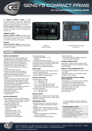 GENSYS COMPACT PRIME SALES DOCUMENTATION