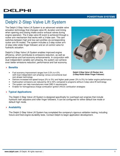 Delphi 2-Step Valve Lift System