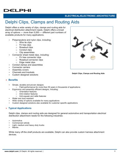 Delphi Clips, Clamps and Routing Aids